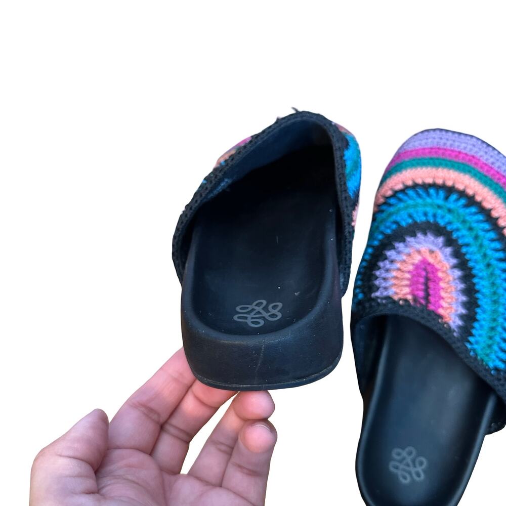 The Sak Bolinas Clog Rainbow Multi Color Hand Crochet Slip On Shoes Granny 8 - Picture 5 of 7